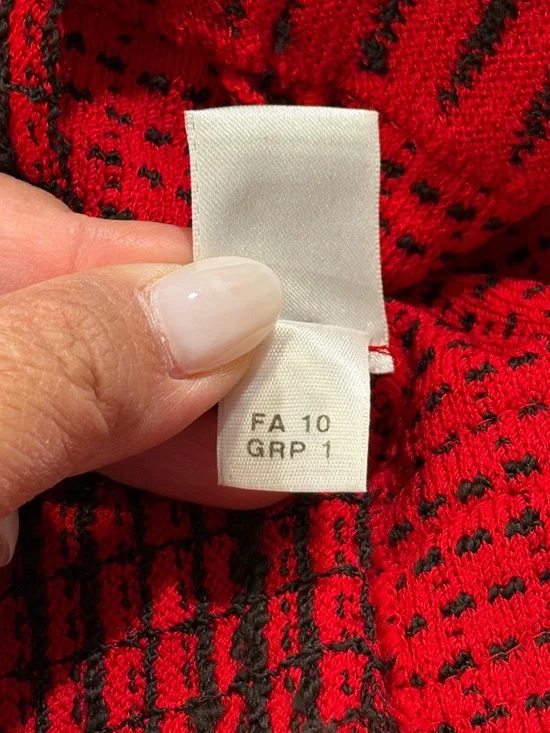 St. John Black Label Size 6 Red Black Tweed Knit Blazer Jacket USA Old Money - Picture 5 of 6
